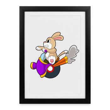 Chien Moto - Affiche encadrée (27 × 37 cm) - noir - Devant