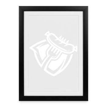 Fourchette à saucisse - Affiche encadrée (27 × 37 cm) - noir - Devant