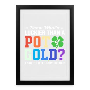 Révélation du sexe de la fête de bébé de la Saint-Patrick - Affiche encadrée (27 × 37 cm) - noir - Devant