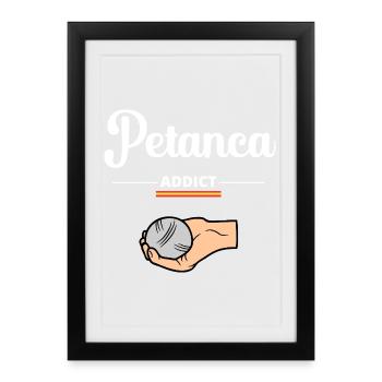 Accro à la pétanque Espagne - Affiche encadrée (27 × 37 cm) - noir - Devant