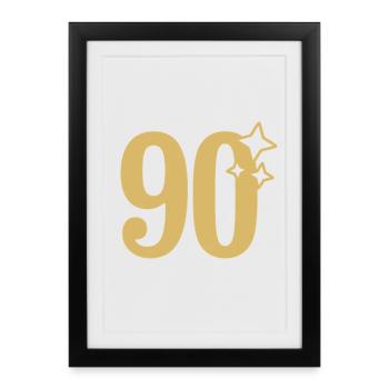 90e anniversaire 90e Étoile d’or - Affiche encadrée (27 × 37 cm) - noir - Devant