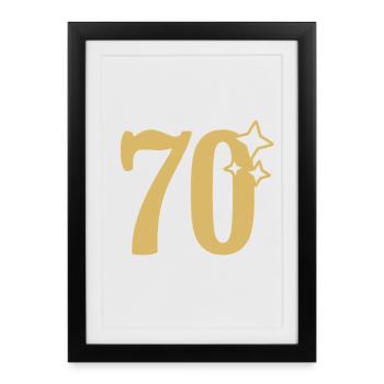 70e anniversaire 70e Étoile d’or - Affiche encadrée (27 × 37 cm) - noir - Devant