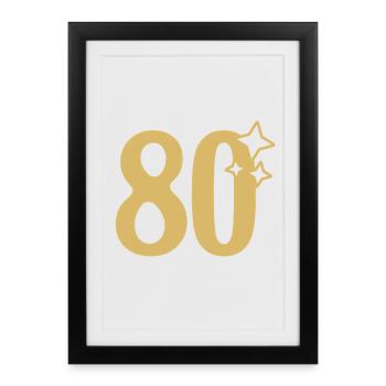 80e anniversaire 80e Étoile d’Or - Affiche encadrée (27 × 37 cm) - noir - Devant