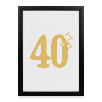 40e anniversaire 40e Étoile d’or - Affiche encadrée (27 × 37 cm) - noir - Devant