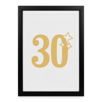 30e anniversaire Étoile d’or du 30e anniversaire - Affiche encadrée (27 × 37 cm) - noir - Devant