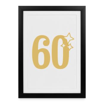 60e anniversaire 60e Étoile d’or - Affiche encadrée (27 × 37 cm) - noir - Devant