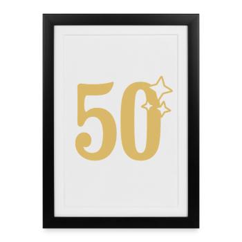 50e anniversaire 50e Étoile d’or - Affiche encadrée (27 × 37 cm) - noir - Devant