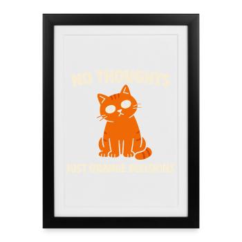 Chat Orange Chaos Drôle de Mème Chat Orange Tigré - Affiche encadrée (27 × 37 cm) - noir - Devant