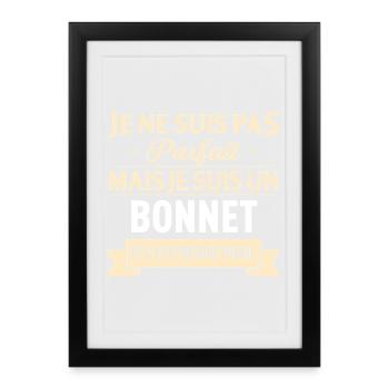 Je Ne Suis Pas Parfait Mais Je Suis Un Bonnet E... - Affiche encadrée (27 × 37 cm) - noir - Devant