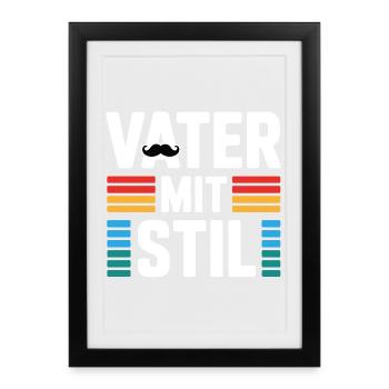Familienvater Papa Geschenk Väter Vatertag - Gerahmtes Poster (27 × 37 cm) - Schwarz - Vorne