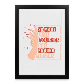 Nail Designer Nail Designer Cosmetics Nail Salon - Framed poster (27 × 37 cm) - black - Front