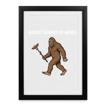 Camping drôle Sasquatch Bigfoot a eu mon pénis - Affiche encadrée (27 × 37 cm) - noir - Devant