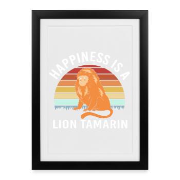 Singe Tamarin - Affiche encadrée (27 × 37 cm) - noir - Devant