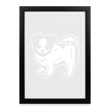 Croquis de chien - Affiche encadrée (27 × 37 cm) - noir - Devant