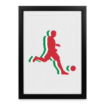 Fussball Italien Fan Italie Football - Affiche encadrée (27 × 37 cm) - noir - Devant