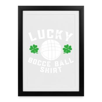 Lucky Bocce Ball Shirt - Framed poster (27 × 37 cm) - black - Front