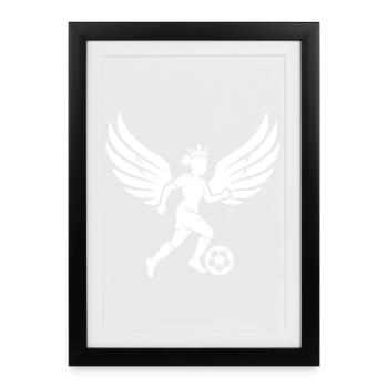 Football féminin Football féminin Silhouette - Affiche encadrée (27 × 37 cm) - noir - Devant