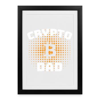 Bitcoin Crypto Dad Like a Regular Dad - Framed poster (27 × 37 cm) - black - Front