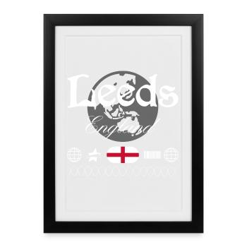 Leeds England Streetwear Travel Souvenir - Framed poster (27 × 37 cm) - black - Front