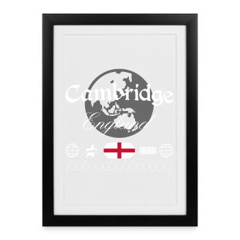 Cambridge England Streetwear Travel Souvenir - Framed poster (27 × 37 cm) - black - Front