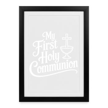 Ma première communion - Affiche encadrée (27 × 37 cm) - noir - Devant