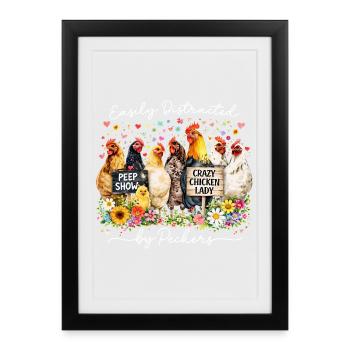 Humor Hens Passion Farm Breeding Gift - Framed poster (27 × 37 cm) - black - Front