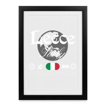 Souvenir de voyage streetwear à Lecce Italie - Affiche encadrée (27 × 37 cm) - noir - Devant