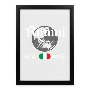 Rimini Italy Streetwear Travel Souvenir - Framed poster (27 × 37 cm) - black - Front