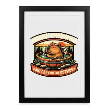 Kapu relaxed in the hot tub - Framed poster (27 × 37 cm) - black - Front