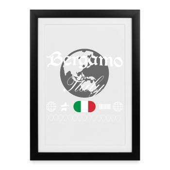 Bergamo Italy Streetwear Travel Souvenir - Framed poster (27 × 37 cm) - black - Front