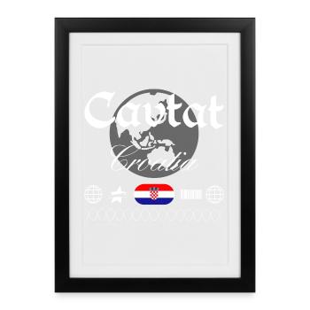 Cavtat Croatia Streetwear Travel Souvenir - Framed poster (27 × 37 cm) - black - Front