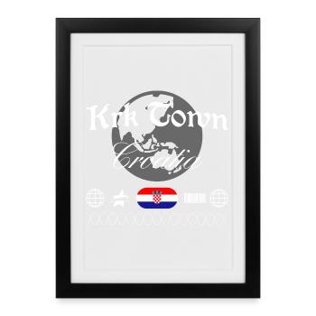 Krk Croatia Streetwear Travel Souvenir - Framed poster (27 × 37 cm) - black - Front