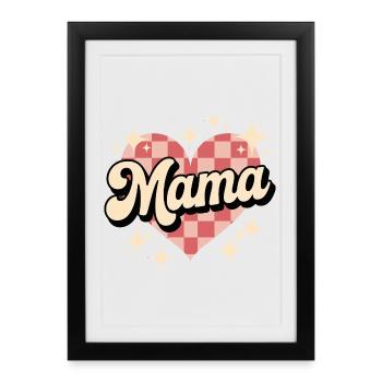 Mom Heart Checkered Style - Framed poster (27 × 37 cm) - black - Front