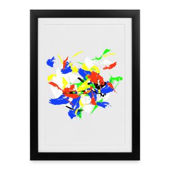Yoga Cobra | Paint Splash Abstract Mix - Framed poster (27 × 37 cm) - black - Front