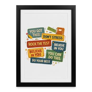 Motivation School Exam Teacher Student Gift - Framed poster (27 × 37 cm) - black - Front