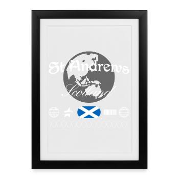 St. Andrews Scotland Streetwear Travel Souvenir - Framed poster (27 × 37 cm) - black - Front