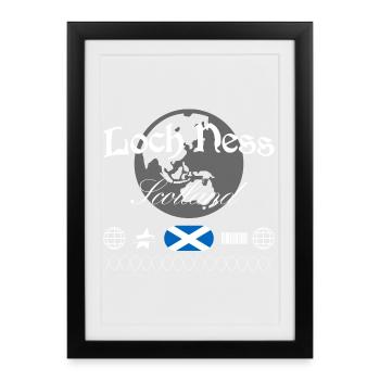Loch Ness Scotland Streetwear Travel Souvenir - Framed poster (27 × 37 cm) - black - Front