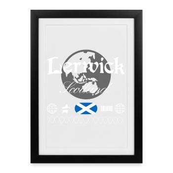 Lerwick Scotland Streetwear Travel Souvenir - Framed poster (27 × 37 cm) - black - Front