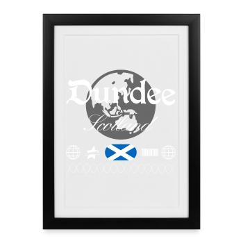 Dundee Scotland Streetwear Travel Souvenir - Framed poster (27 × 37 cm) - black - Front