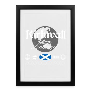 Kirkwall Scotland Streetwear Travel Souvenir - Framed poster (27 × 37 cm) - black - Front