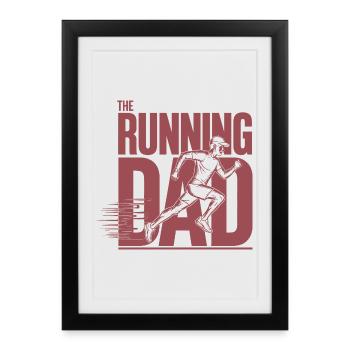 Laufender Papa Le Papa Coureur Chemise - Affiche encadrée (27 × 37 cm) - noir - Devant