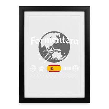 Souvenir de voyage streetwear Formentera, Espagne - Affiche encadrée (27 × 37 cm) - noir - Devant