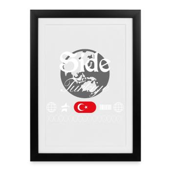 Souvenir de voyage SideTurkey Streetwear - Affiche encadrée (27 × 37 cm) - noir - Devant