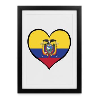Drapeau du Cœur de l’Équateur - Affiche encadrée (27 × 37 cm) - noir - Devant