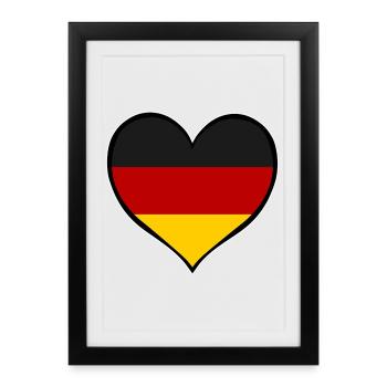 Germany Heart Flag - Framed poster (27 × 37 cm) - black - Front