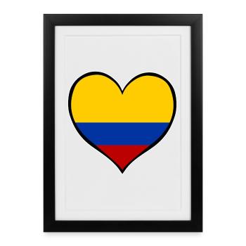 Drapeau du Cœur de la Colombie - Affiche encadrée (27 × 37 cm) - noir - Devant