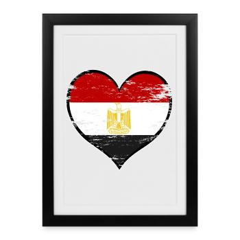 Drapeau du cœur d’Égypte utilisé - Affiche encadrée (27 × 37 cm) - noir - Devant