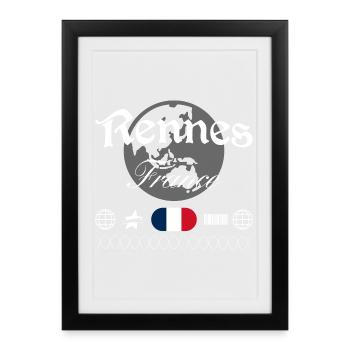 Rennes France Streetwear Travel Souvenir - Framed poster (27 × 37 cm) - black - Front