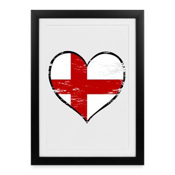 Drapeau du cœur anglais utilisé - Affiche encadrée (27 × 37 cm) - noir - Devant