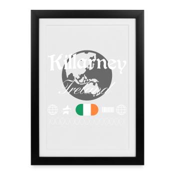 Souvenir de voyage Streetwear Killarney Ireland - Affiche encadrée (27 × 37 cm) - noir - Devant